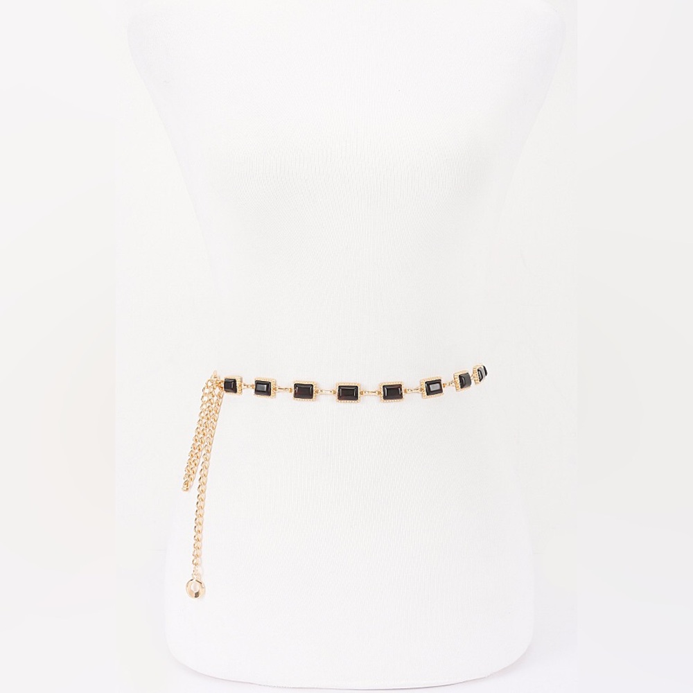 Vintage Acrylic Metal Chain Link Statement Belt